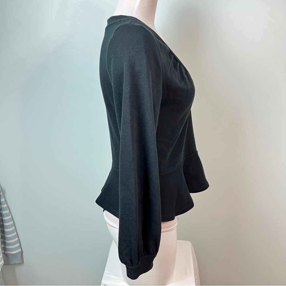 Anthropologie Gray V-Neck Peplum Tunic - Picture 5 of 9
